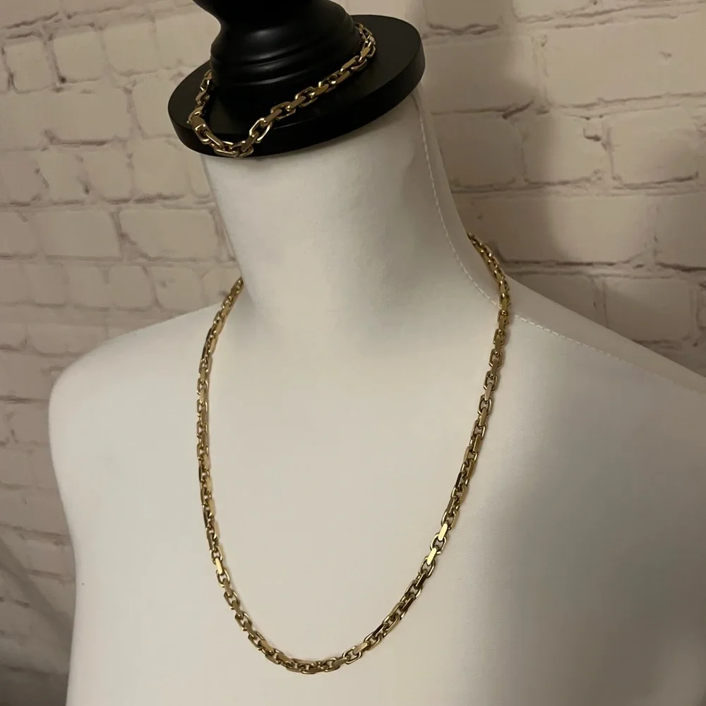 Men’s 14k 22” Necklace & Matching 8” bracelet set - Picture 3 of 11